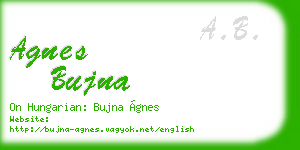 agnes bujna business card