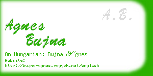 agnes bujna business card